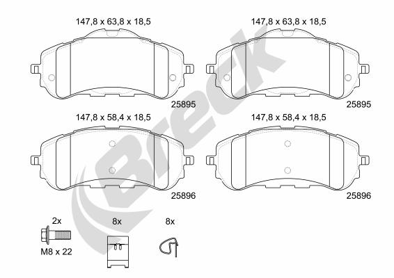Set placute frana,frana disc 25895 00 701 00 BRECK